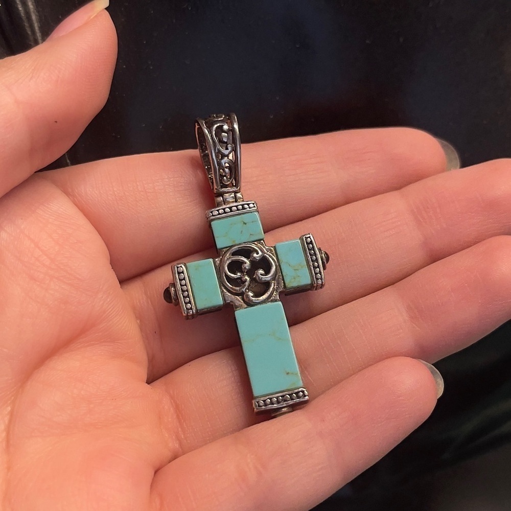 Turquoise onyx sterling silver pendant